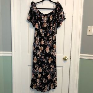 Luxology Jumpsuit- Navy Floral Pattern